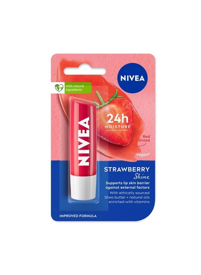 Nivea Strawberry Shine 4.8G Lip Balm24 H Melt In Moisture Formulanatural Oilsglossy Finish4.8 G (Pack Of 1) - Image 1