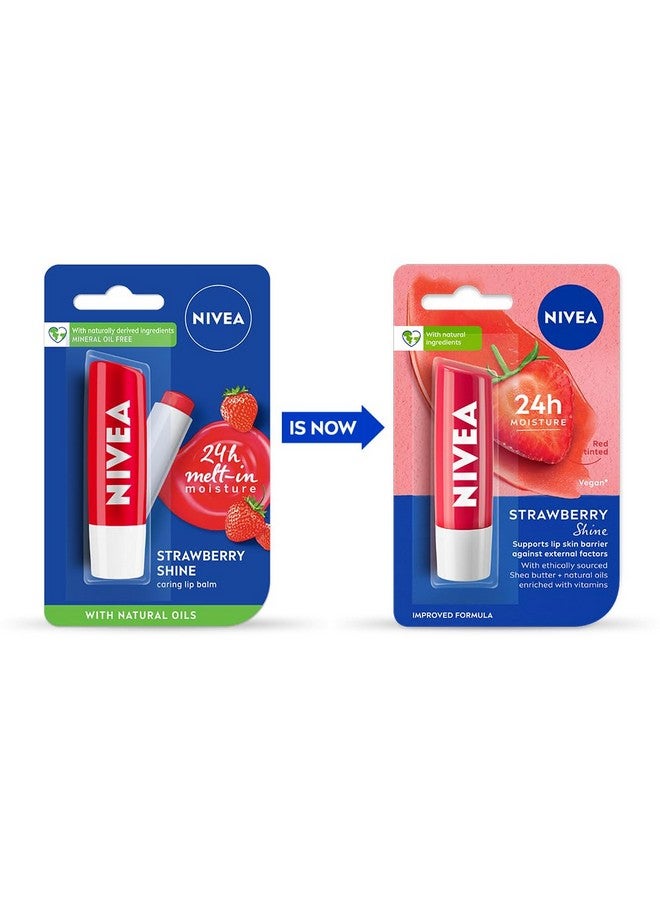 Nivea Strawberry Shine 4.8G Lip Balm24 H Melt In Moisture Formulanatural Oilsglossy Finish4.8 G (Pack Of 1) - Image 2
