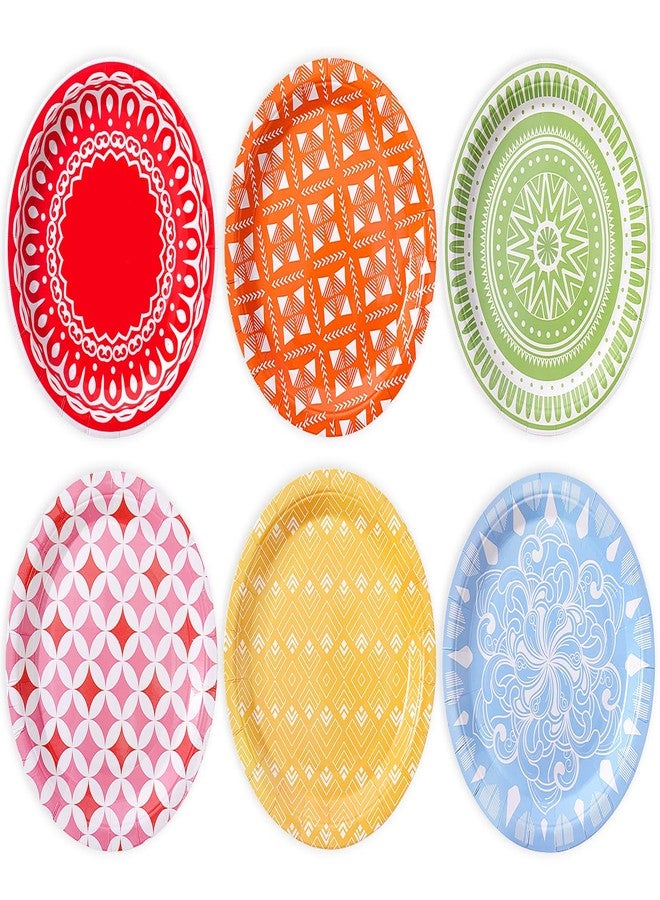 Tyzarglef Colored Paper Plates for Party Supplies, 60 Count Multicolor Disposable Dessert Cake Plates for Birthday Baby Shower Cocktail Decorations 7 inch - Image 1