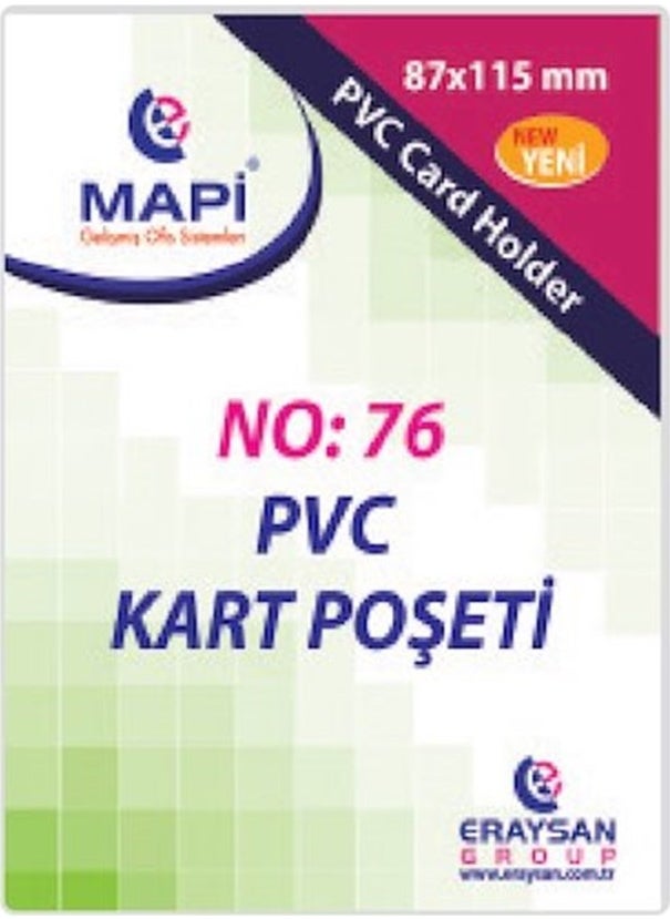 MAPi Card P.Pvc No:76 87X115 Vertical 100 Pieces 9101039 