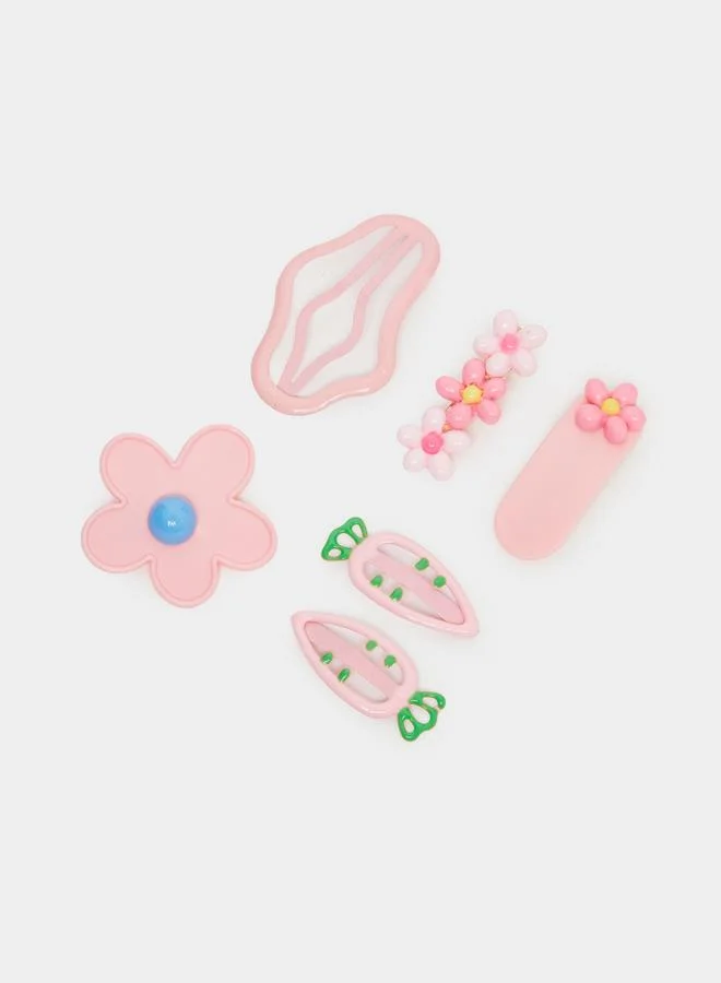 Styli Pack of 5 - Girls Pink Hair Clips