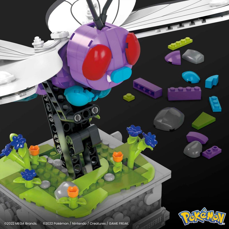 Mega Brands MEGA PokÃ©mon Building Toys Set, Motion Butterfree with 605 Pieces, 7 Inches Tall, Moving Wings, Kids or Adult Collectible - Image 5