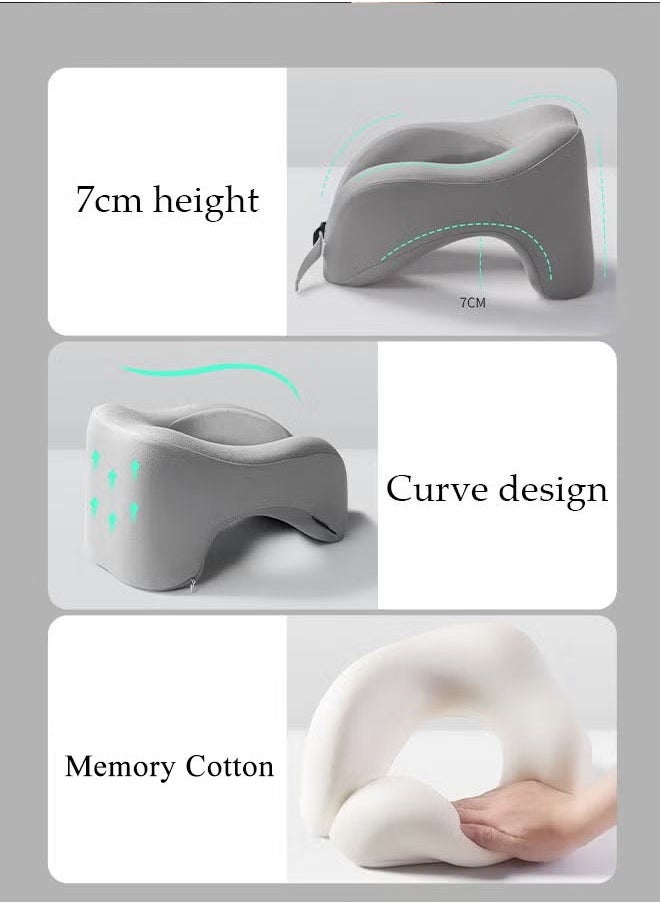 Generic - U-Shaped Pillow Travel Pillow Airplane Neck Pillow Neck & Head Support Pillow Memory Foam Neck Pillow Suitable for Sleeping Airplane Car Office and Home（Light Blue) - Image 1