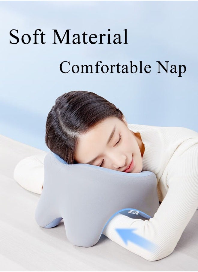 Generic - U-Shaped Pillow Travel Pillow Airplane Neck Pillow Neck & Head Support Pillow Memory Foam Neck Pillow Suitable for Sleeping Airplane Car Office and Home（Light Blue) - Image 1