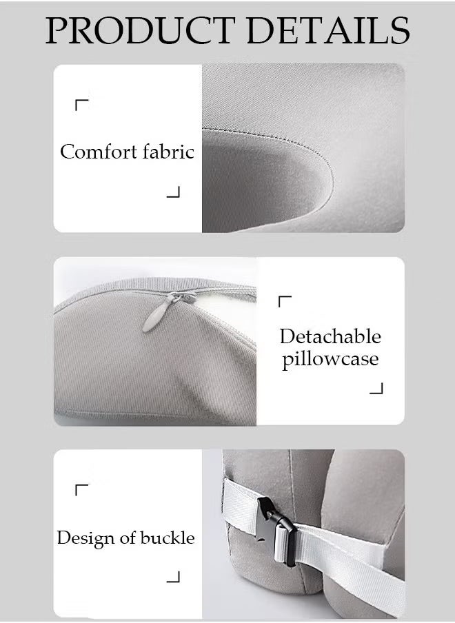 Generic - U-Shaped Pillow Travel Pillow Airplane Neck Pillow Neck & Head Support Pillow Memory Foam Neck Pillow Suitable for Sleeping Airplane Car Office and Home（Light Blue) - Image 1