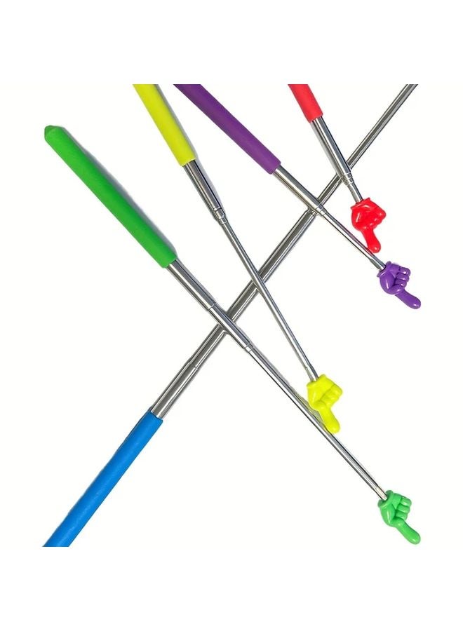 6 قطع من مؤشرات المعلم القابلة للسحب بألوان متنوعة بتصميم تلسكوبي - Image 2