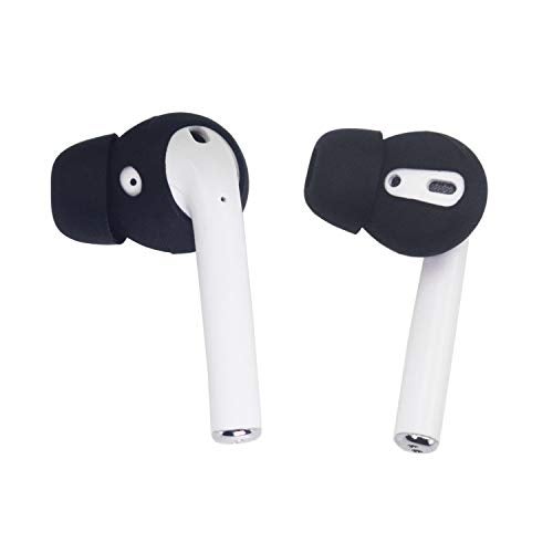 Yutoner 5 Pairs AirPods Ear Tips Anti-Slip Silicone Earbuds Cover Compatible with Apple AirPods 2 & AirPods or EarPods-【Not Fit in The Charging Case】 (Black) - Image 1