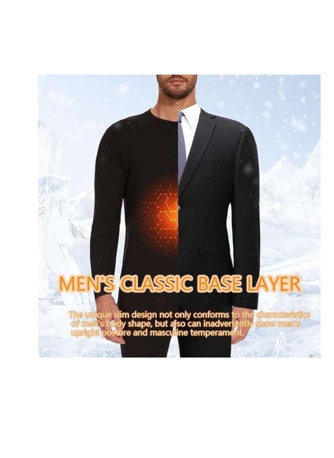 RATSAW - Men's Thermal Underwear Set Long Johns Ultra Soft Fleece Lined Base Layer Set for Cold Weather Thermal Underwear for Men Long Sleeve Pajama Top and Bottom Set L - Image 1