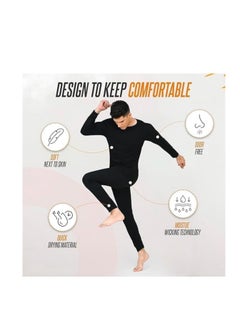 RATSAW Men's Thermal Underwear Set Long Johns Ultra Soft Fleece Lined Base Layer Set for Cold Weather Thermal Underwear for Men Long Sleeve Pajama Top and Bottom Set L  - Image 4