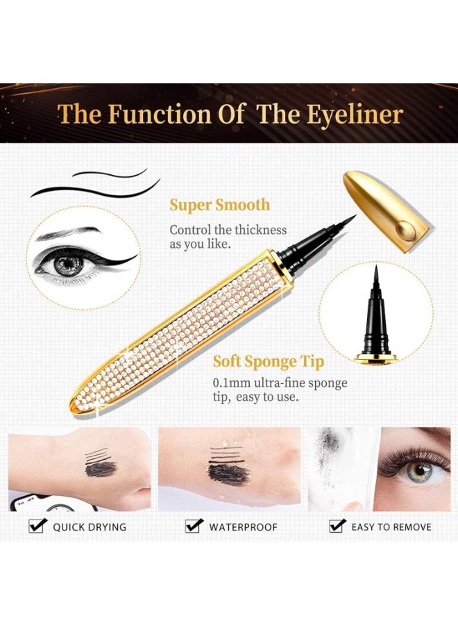 Black Liquid Eyeliner - Water Proof Ultra Matte Long Lasting Slim Jet - Black Eye Liner - 100% Intense Black - Smooth Easy Application Pen Liner - Image 3