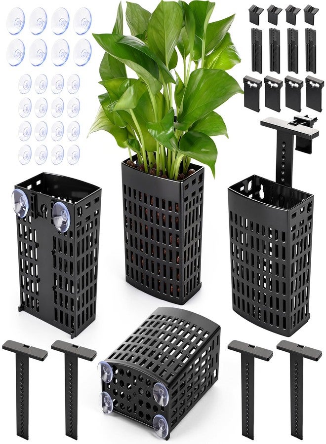 Borlech 2026 Latest Upgraded Aquarium Plant Holder Adjustable Height with Extendable Hook and Suction Cup for Fish Tank Aquaponic Plant Cultivation and Aquascape Accessories Decorations (4 Pack) - Image 1
