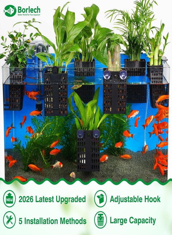Borlech 2026 Latest Upgraded Aquarium Plant Holder Adjustable Height with Extendable Hook and Suction Cup for Fish Tank Aquaponic Plant Cultivation and Aquascape Accessories Decorations (4 Pack) - Image 2