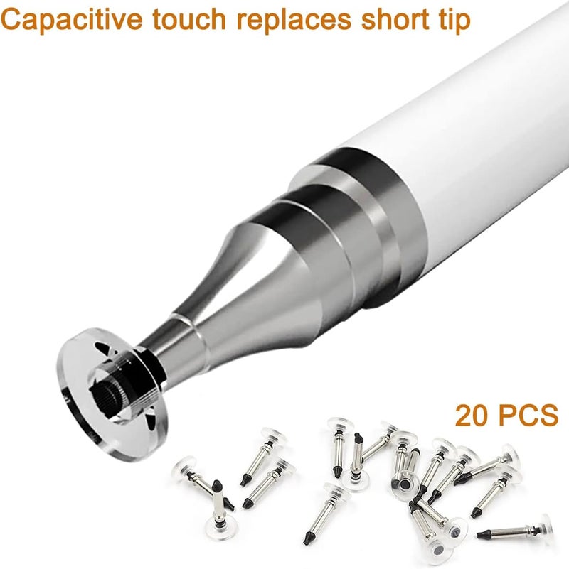 DanziX 20 Pieces Universal Stylus Replacement Disc Tips, Universal Stylus Tips Round Shape Stylist Replacement Tips for Touch Screen Devices - Image 2