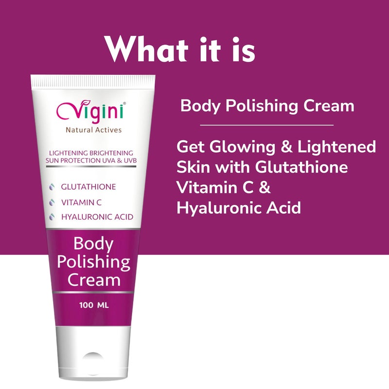 Vigini كريم فيجيني لتفتيح البشرة وإشراقتها مع حمض كوجيك وفيتامين C لتقشير الجسم وترطيب البشرة للبقع الداكنة وتفاوت لون البشرة وتحت الإبط وإزالة السمرة للرجال والنساء 100 مل - Image 2