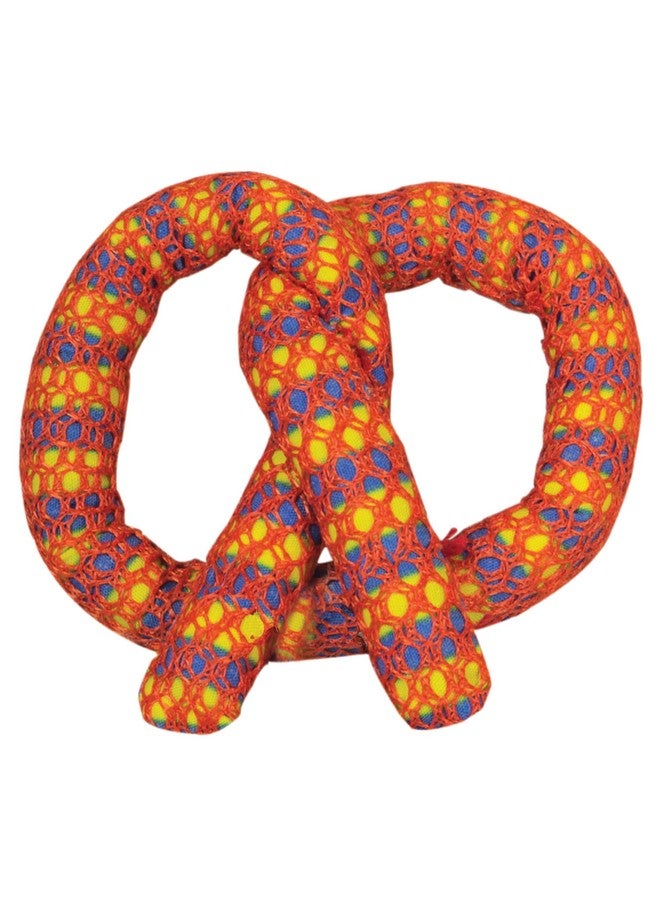 Catstages Plaque Away Pretzel Cat Toy - Interactive Catnip Dental Chew Toy to Help Clean Teeth, Fun for Play and Chewing, Orange - Image 1