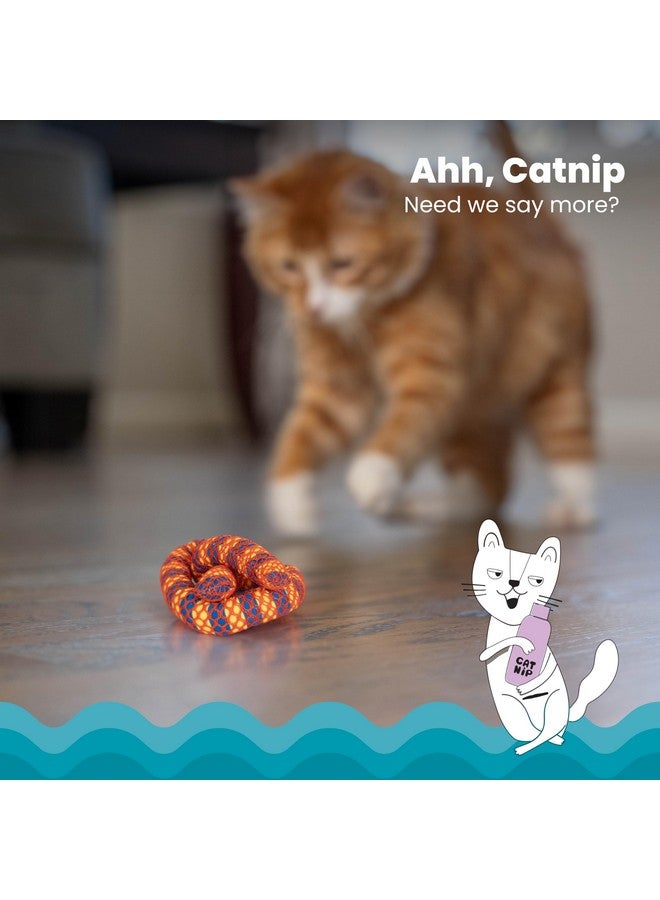 Catstages Plaque Away Pretzel Cat Toy - Interactive Catnip Dental Chew Toy to Help Clean Teeth, Fun for Play and Chewing, Orange - Image 3