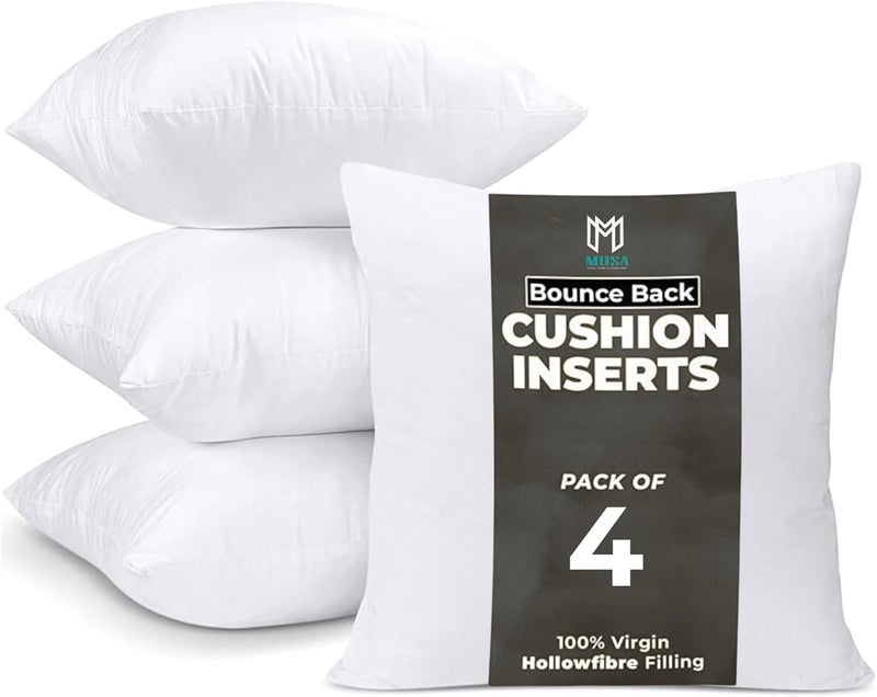 ® Cushion Inserts 100% Polyester - Throw Pillows for Sofas, Bed & Chair - Down Alternative Filling Pillow Inserts | Pack of 4 Washable Cushion Inner for Couch, Office & Garden (4, 30 x 30cm) - Image 1