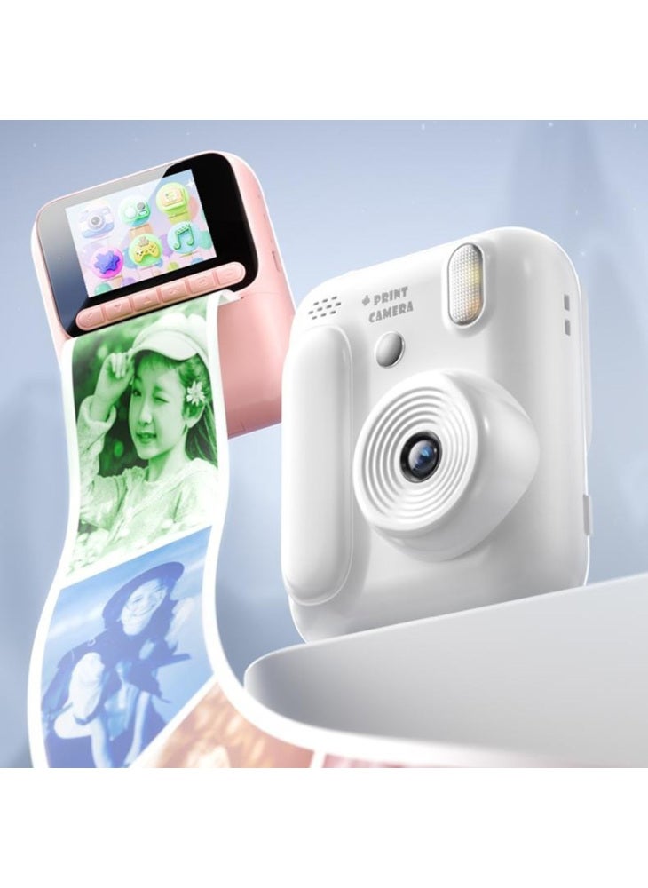 Generic Z700 2.4 Inch IPS Screen Instant Print Camera for Kids HD Photo Video Recorder Support Single Color Print - Pink - Image 2