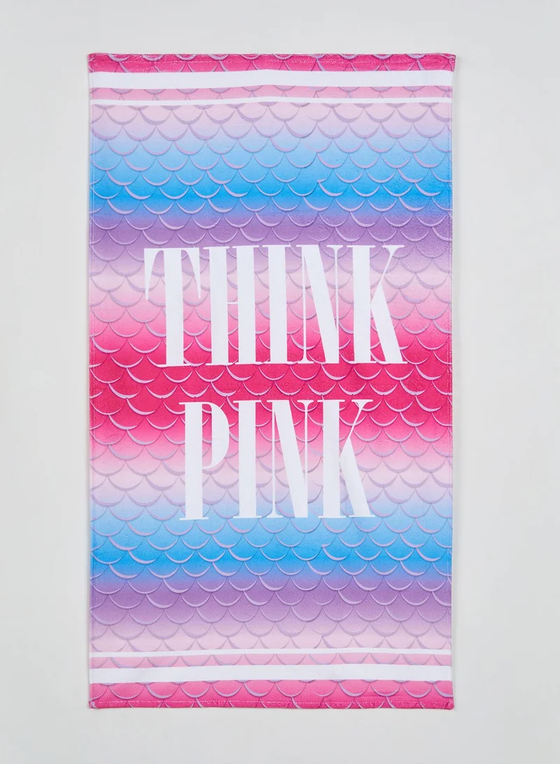 DeFacto Kids Think Pink Printed Beach Towel