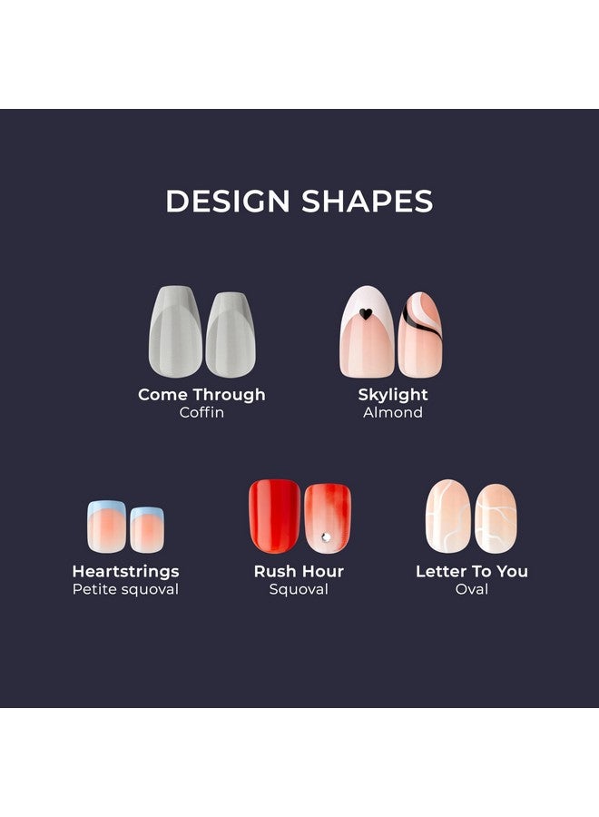 Impress KISS imPRESS No Glue Mani Press On Nails, Design, 'Evanesce', Beige, Short Size, Oval Shape, Includes 30 Nails, Prep Pad, Instructions Sheet, 1 Manicure Stick, 1 Mini File - Image 3