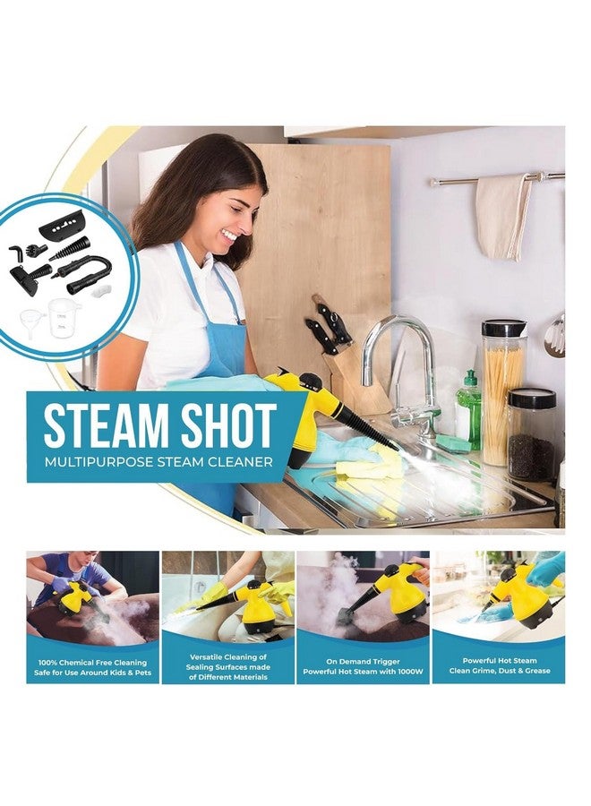 SHOPOBOX SHOPOBOX Multi-Purpose Portable Steam Cleaner | Handheld Multipurpose Steam Cleaning for Car, Kitchen, Bathroom, Glass, Upholstery | 9 Accessories Kit | Steam  - Image 4