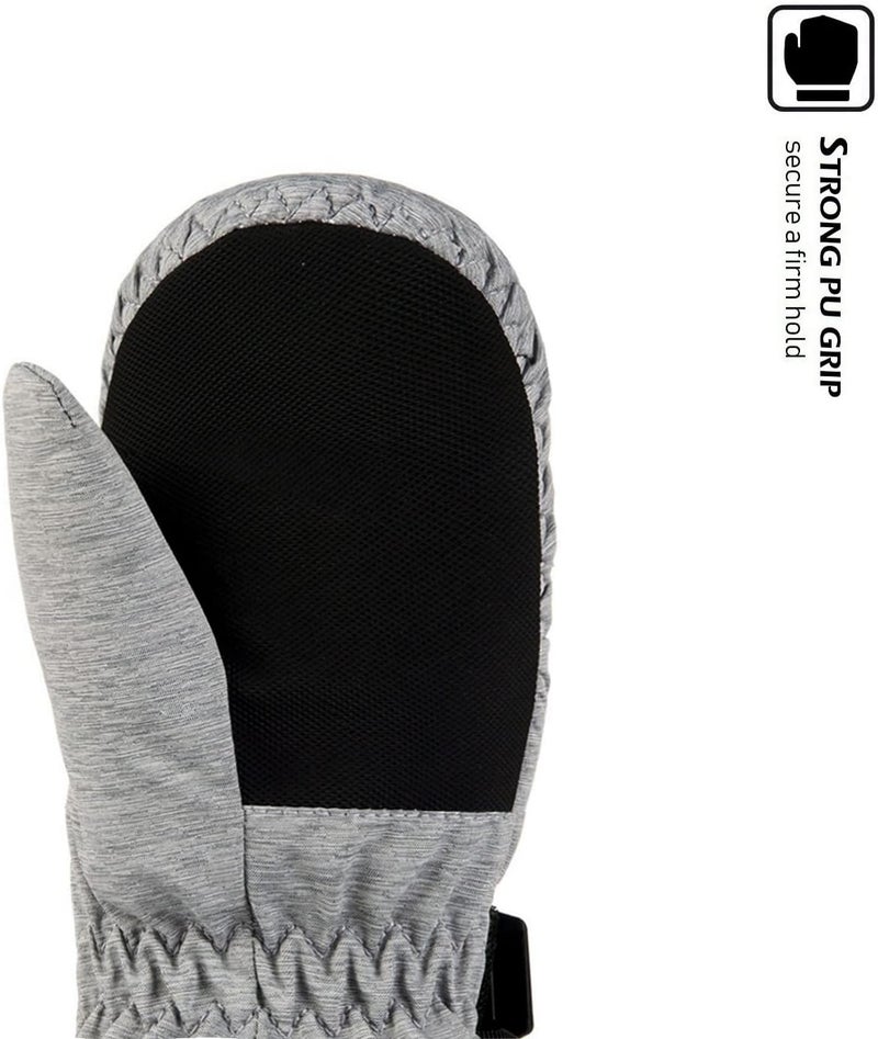 HIGHCAMP Kids Long Cuff Winter Snow Ski Mitten with Zipper Waterproof Gloves for Toddler Boys Girls - Image 3