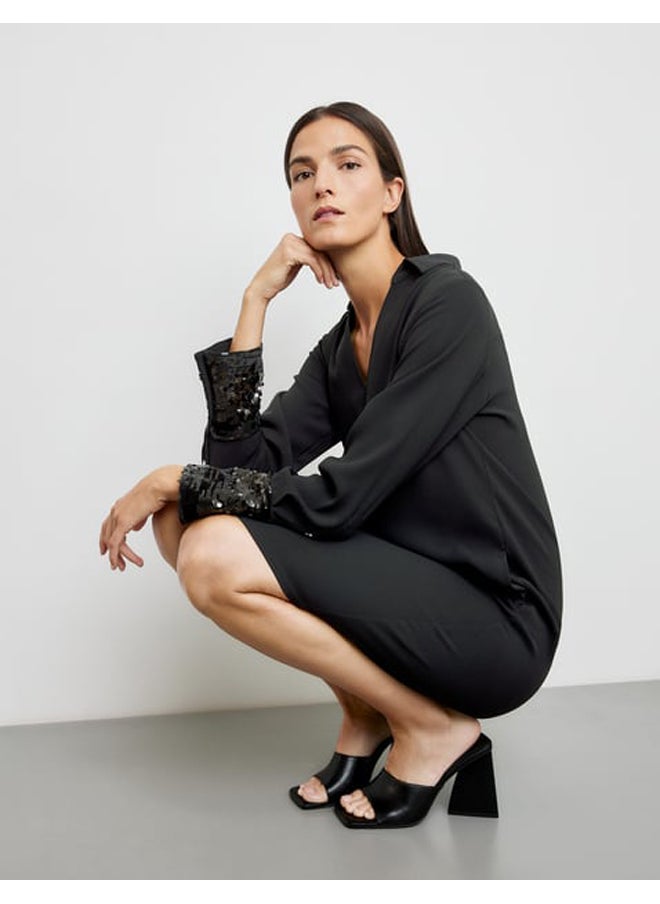 GERRY WEBER فستان أنيق مع حافة من الترتر على الأكمام  - Image 3