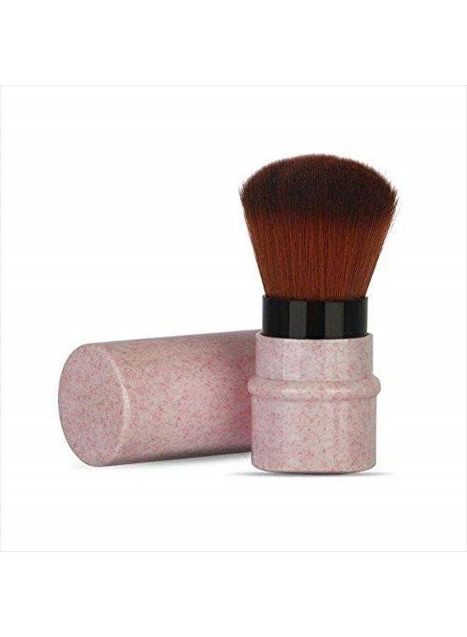 Sonew Makeup Brush for Blush, Powder, Foundation, Concealer Retractable Kabuki Cap with Recycled and Sustainable Materials Cruelty Free Synthetic Taklon Bristles Travel Cosmetic Brushes(Pink) - Image 1