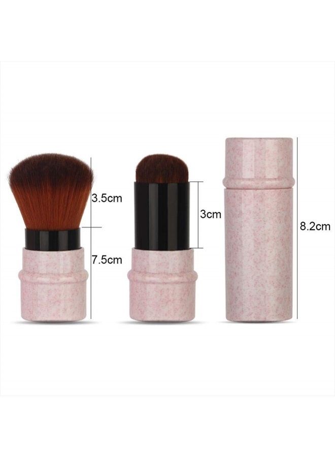 Sonew Makeup Brush for Blush, Powder, Foundation, Concealer Retractable Kabuki Cap with Recycled and Sustainable Materials Cruelty Free Synthetic Taklon Bristles Travel Cosmetic Brushes(Pink) - Image 5