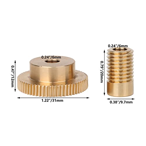 CNBTR 6MM Hole Dia Brass Gear Shaft & 31MM 0uter Dia 60T Brass Gear Wheel 0.5 Modulus Set - Image 4