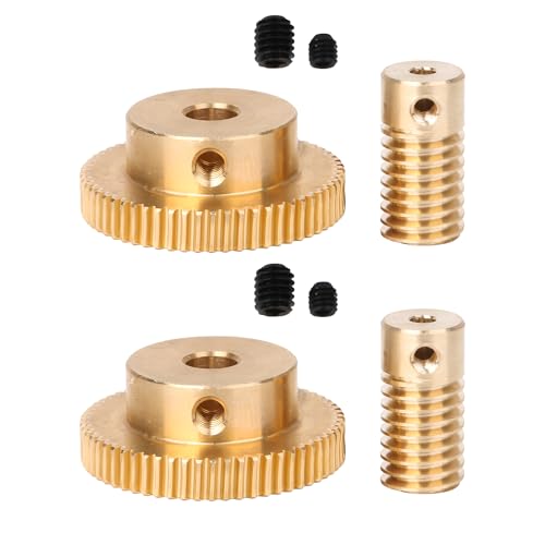 CNBTR 6MM Hole Dia Brass Gear Shaft & 31MM 0uter Dia 60T Brass Gear Wheel 0.5 Modulus Set - Image 1