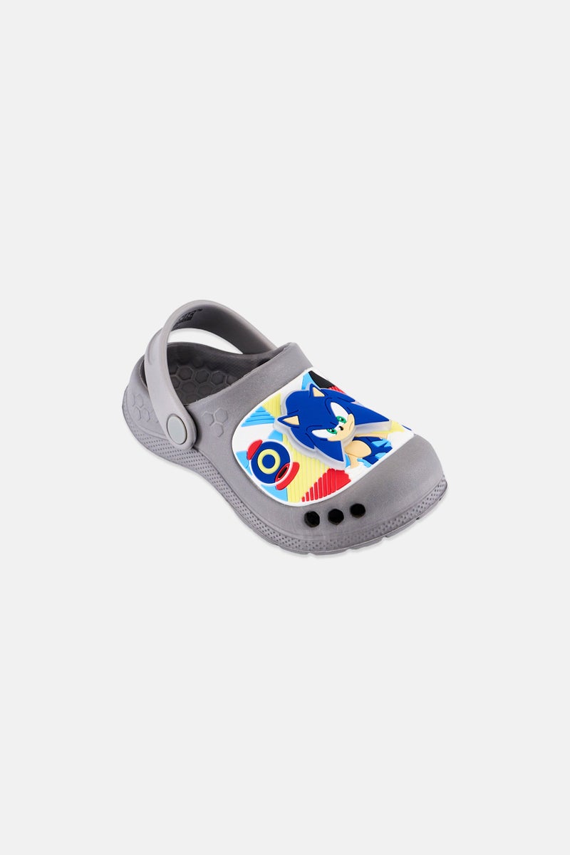 SONIC Toddlers Boy Sonic The Hedgehog Slip On Clogs, Grey - Image 1
