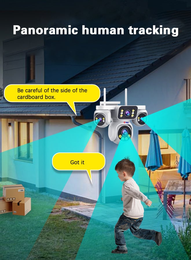 DIFANG 20MP IP Camera Four Lens Four Screen, 16X Zoom WiFi Outdoor Waterproof Auto Tracking PTZ Security CCTV Video Surveillance with 128G TF Card - Image 5