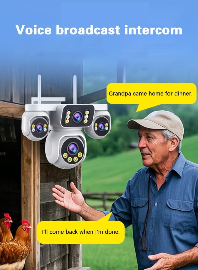 DIFANG 20MP IP Camera Four Lens Four Screen, 16X Zoom WiFi Outdoor Waterproof Auto Tracking PTZ Security CCTV Video Surveillance with 128G TF Card - Image 2