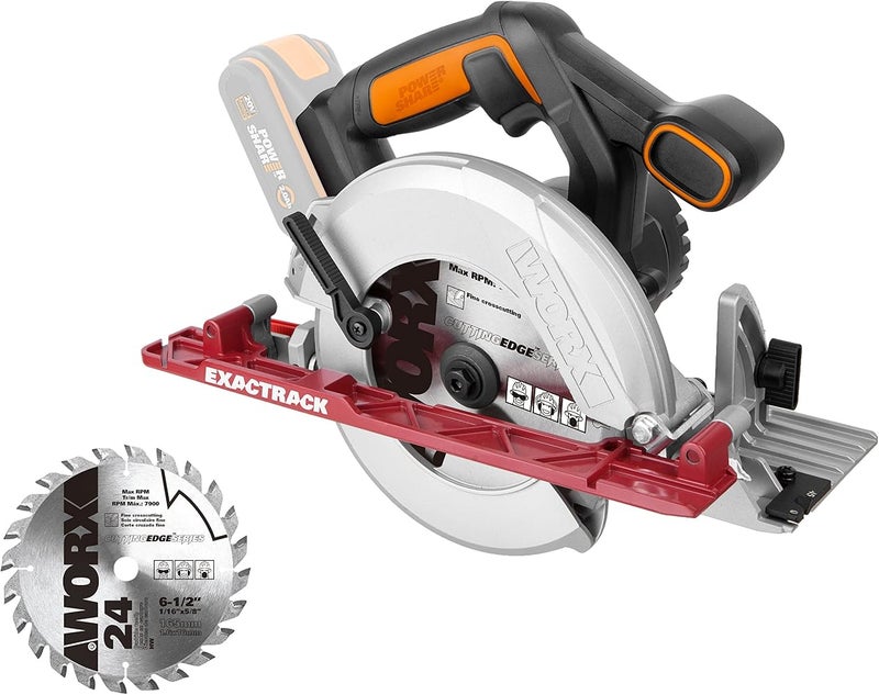 WORX WX530.9 EXACTRACK 18V 20V MAX Cordless Circular Saw - (Tool Only - Battery & Charger Sold Separately) - Image 1