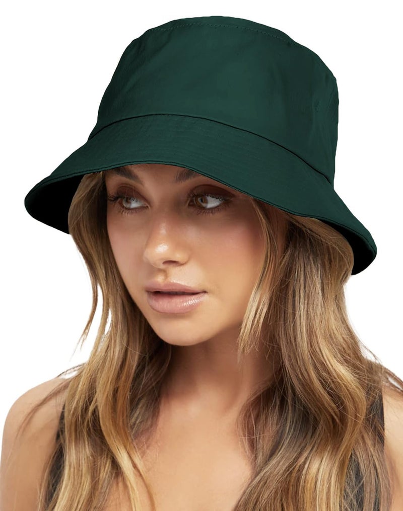 NORTHWIND Cotton Bucket hat for Women, Bucket hat for Man, Beach hat for Women, Sun Protection Cap for Men, Round hat for Men, Round Cap for Man, caps for Woman (Elle Green) - Image 1