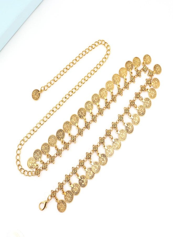 Mealah Gold-Waist-Chain-Belt for Women - Metal Concho Cowgirl Chain Belts for Dresses Jeans(27''-36''Waist) - Image 2