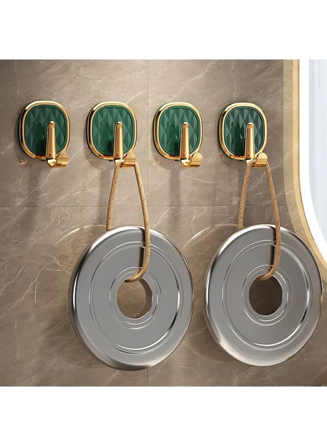 4pcs Orange Sticky Hooks Easy Install No Drill Wall Hangers for Clothes Towels Robes Modern Bathroom Accessories - Image 2