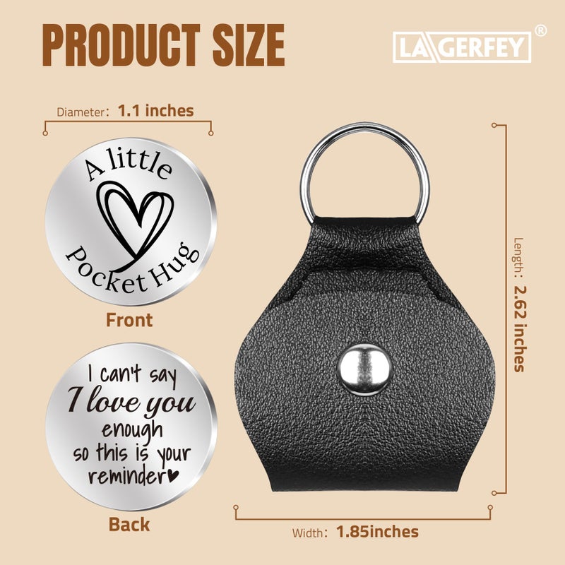 LAGERFEY Valentines Day Love Gifts for Him Men - Pocket Hug Token, Valentines Gifts for Him Her, Anniversary Birthday Gift for Husband - Valentineâ€™s Day Romantic Gift for Boyfriend Girlfriend with Keychain - Image 2