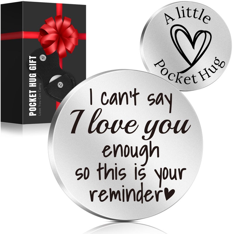 LAGERFEY Valentines Day Love Gifts for Him Men - Pocket Hug Token, Valentines Gifts for Him Her, Anniversary Birthday Gift for Husband - Valentineâ€™s Day Romantic Gift for Boyfriend Girlfriend with Keychain - Image 1