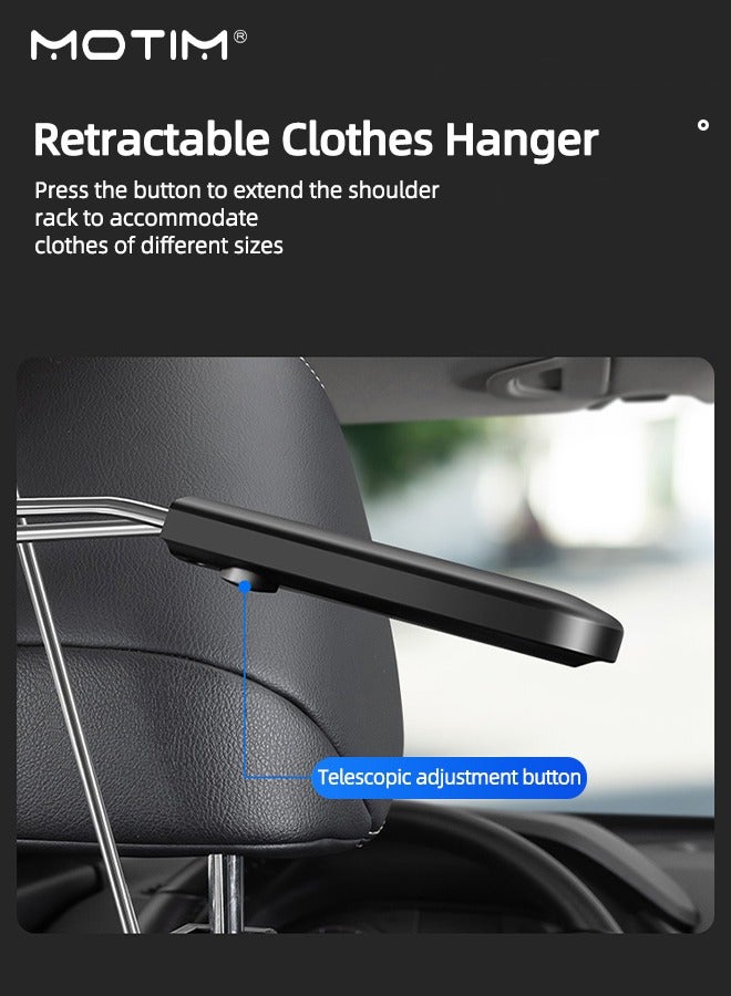 Motim Car Coat Hanger, Headrest Back Seat Coat Hanger, Multifunctional Extendable Car Hanger For Coat Suit Jacket - Image 2