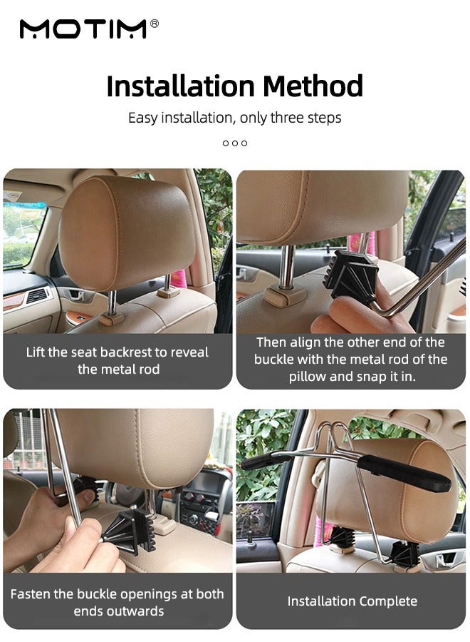 Motim Car Coat Hanger, Headrest Back Seat Coat Hanger, Multifunctional Extendable Car Hanger For Coat Suit Jacket - Image 5