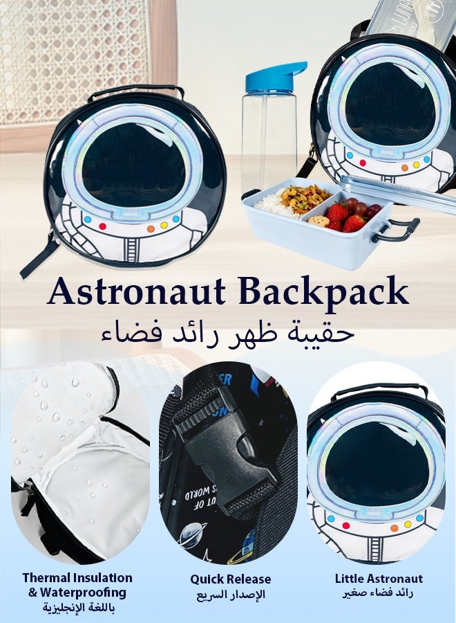 SOOO GOOD School Bag for Boys,Space Astronaut Backpack Kids Backpack with Lunch Box Insulated Lunch Bag Water Bottle and Lunch Box,Waterproof Durable Large Capacity Bag for School Travel Hiking - Image 4