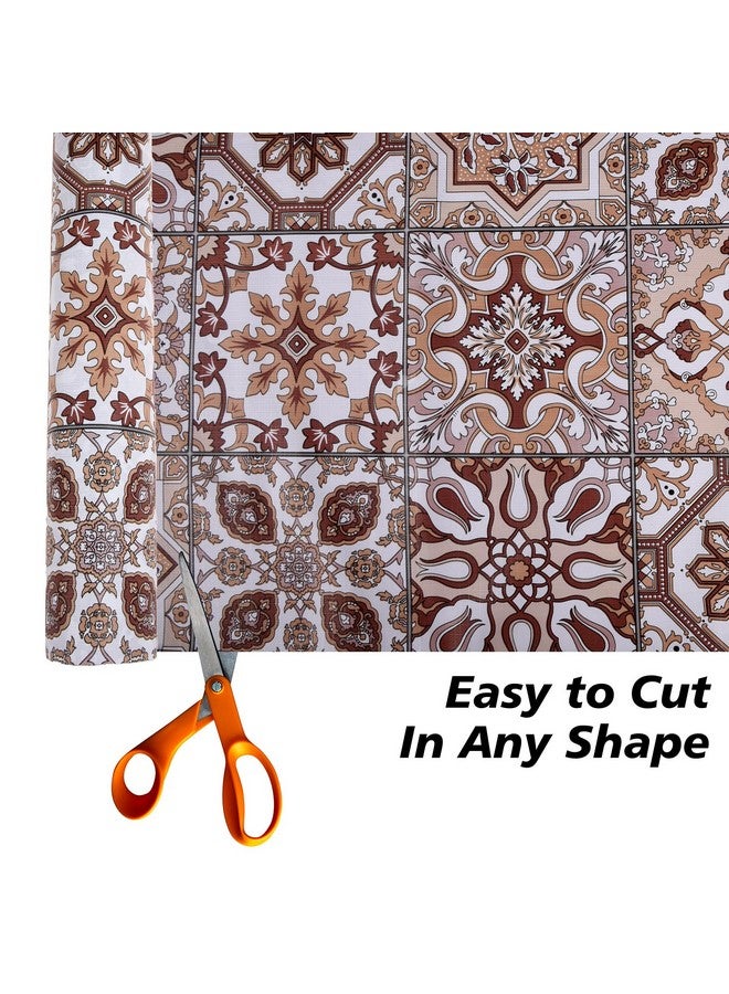 Kuber Industries Shelf Liner | PVC Kitchen Cabinet Shelf Mat | Shelf Mat for Drawer Organizer | Fridge Mat | Table Placemat | Star Design Wardrobe Mat | 10 Meter | Brown - Image 2