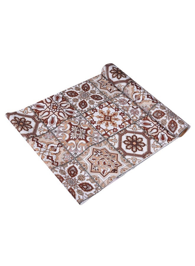 Kuber Industries Shelf Liner | PVC Kitchen Cabinet Shelf Mat | Shelf Mat for Drawer Organizer | Fridge Mat | Table Placemat | Star Design Wardrobe Mat | 10 Meter | Brown - Image 1