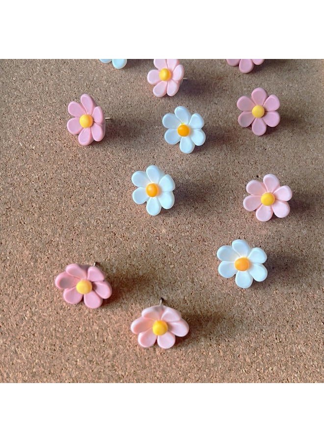 Supfoxer Flower Push Pins for Bulletin Board, Office Supplies Decorative Cute Thumb Tacks for Cork Board Hanging Posters Photos Maps （30pcs） - Image 5