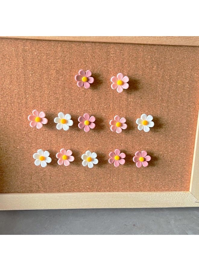 Supfoxer Flower Push Pins for Bulletin Board, Office Supplies Decorative Cute Thumb Tacks for Cork Board Hanging Posters Photos Maps （30pcs） - Image 4