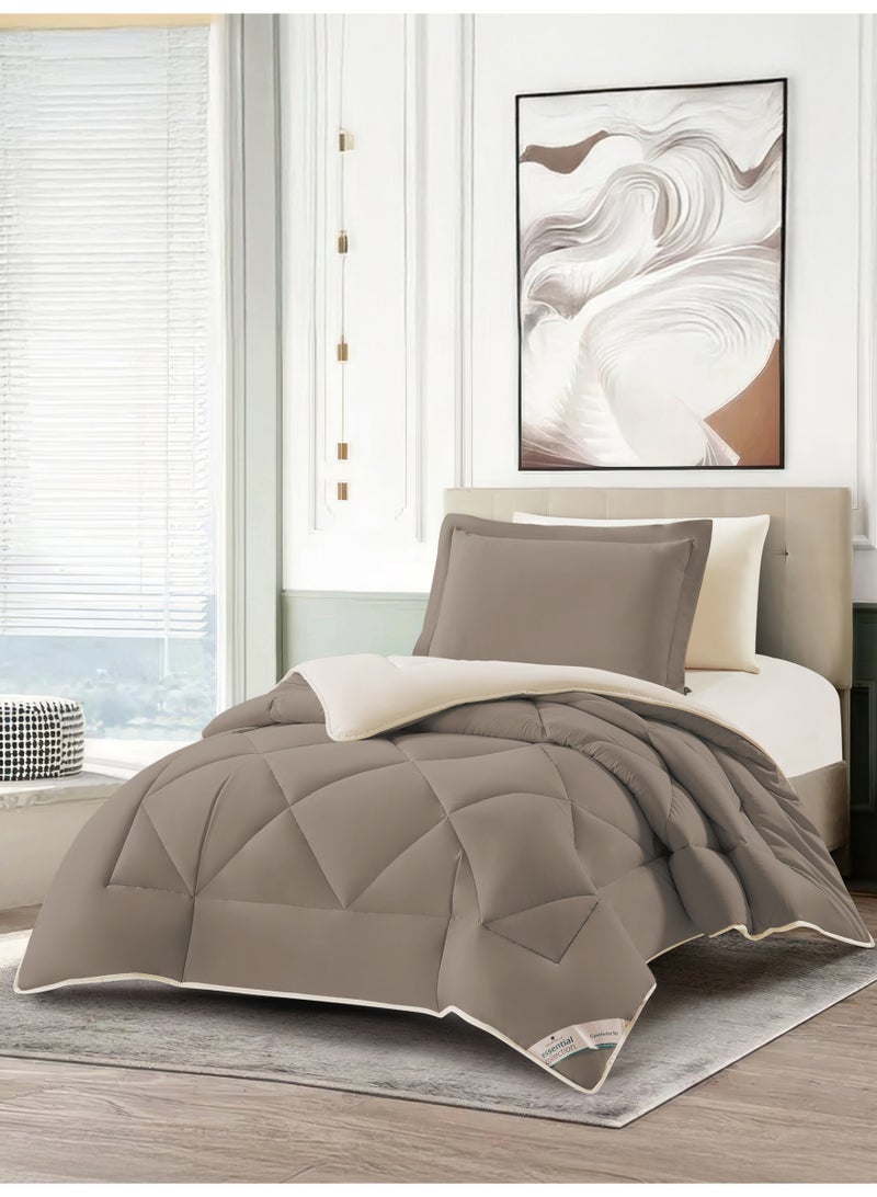 Donetella Bedding Comforter Set,Twin Size Fits140x200 cm - 4-Pcs Solid Quilted Bed Set, Microfiber Fabric - 1 Comforter, 1 Fitted Sheet, 1 Pillow Shams And 1 Pillow Case - Image 1