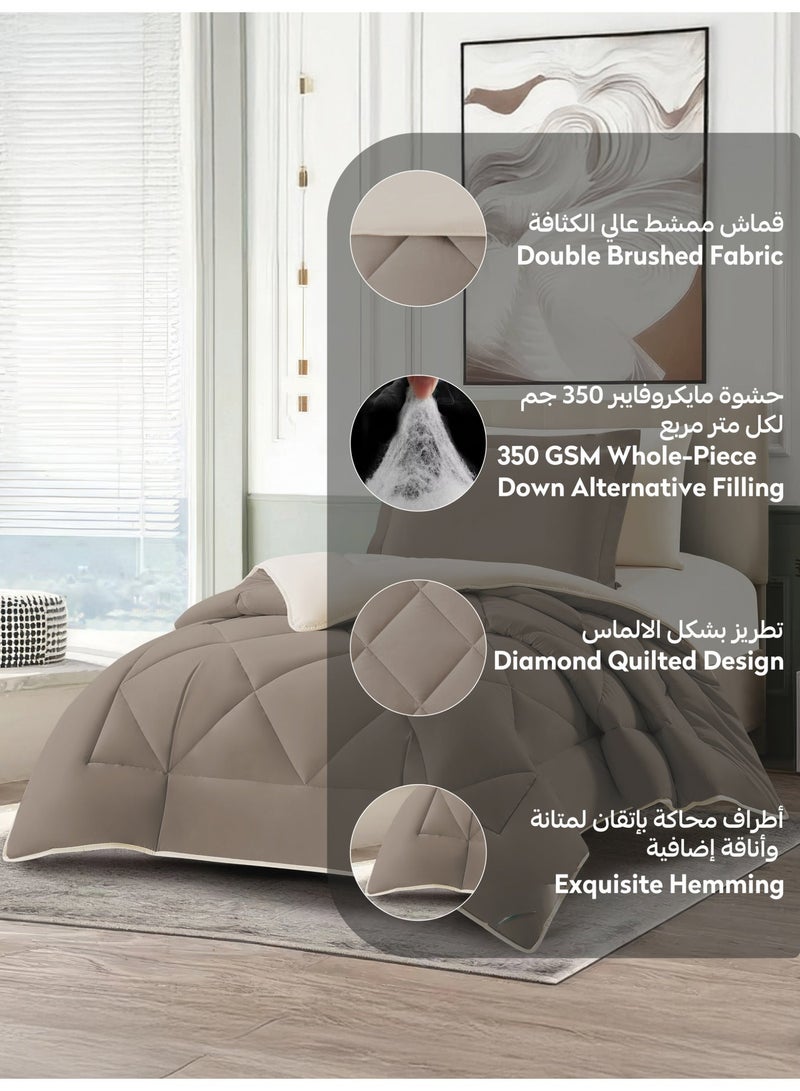 Donetella Bedding Comforter Set,Twin Size Fits140x200 cm - 4-Pcs Solid Quilted Bed Set, Microfiber Fabric - 1 Comforter, 1 Fitted Sheet, 1 Pillow Shams And 1 Pillow Case - Image 5