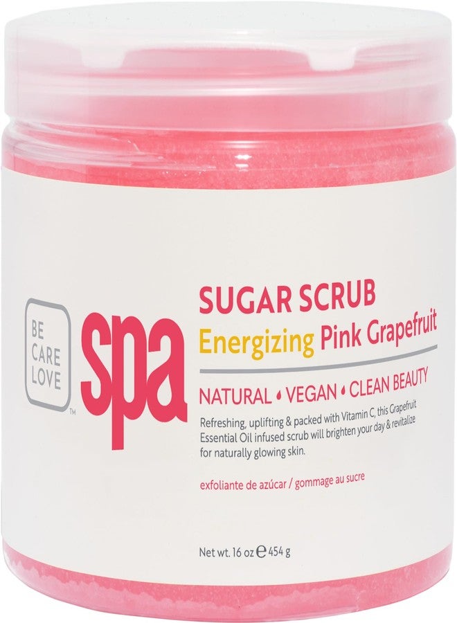 BCL Spa Energizing Pink Grapefruit Sugar Scrub – Professional Exfoliating Body Scrub for Smooth & Glowing Skin, Made in USA, 16 oz - Image 1